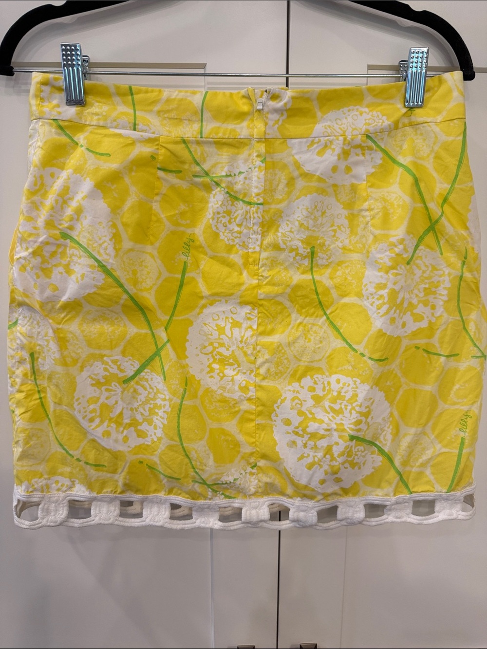Lilly Pulitzer Yellow & Lime Floral Mini Skirt Size 4 - Picture 4 of 8